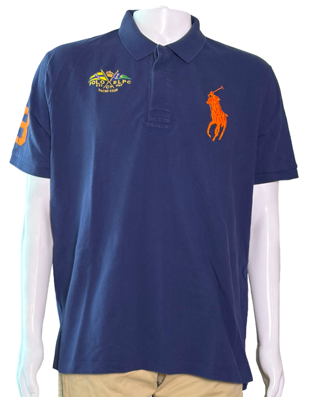 Polo Ralph Lauren 2000s Y2k Big Pony Yacht Club Crest Polo Shirt Men's XL